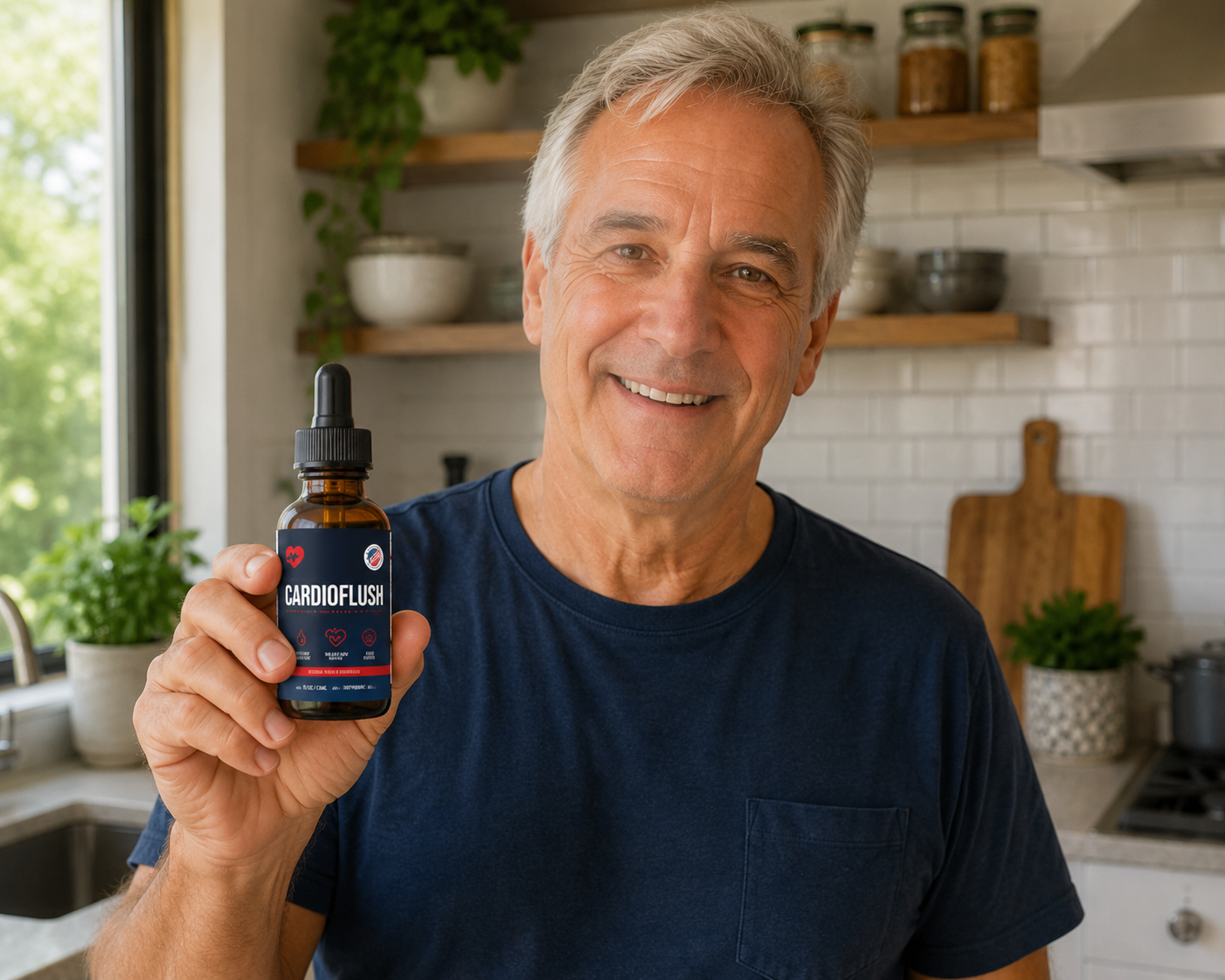 CardioFlush customer holding the product
